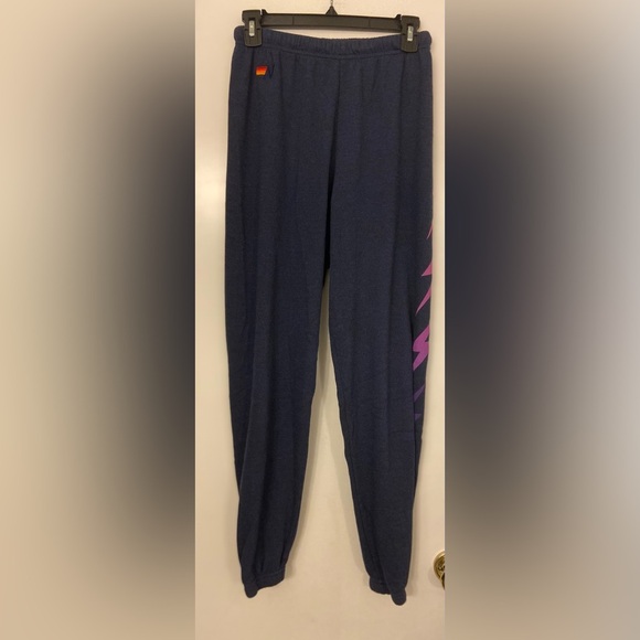 Aviator Nation 4 Bolt Purple & Pink Jogger Sweat Pant Size XS - Picture 2 of 8